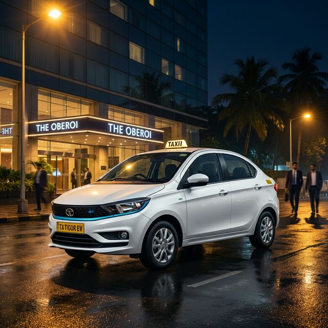 Premium White Sedan Taxi